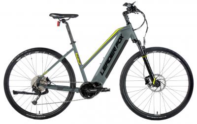 Elektrobicykle - Bicykel s elektropohonom Leader Fox EXETER 28" dámsky 36V/15 Ah; 540Wh, s motorom BAFANG MODEST | 16.5 " SIVÁ MATNÁ/ ŽLTÁ